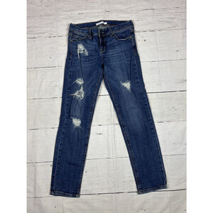 Eunina Jeans Juniors Size 7 Low Rise Distressed Sasha Crop Skinny relaxed